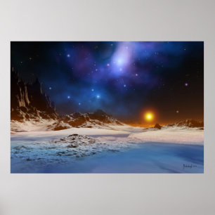 Poster Coucher du soleil cosmique