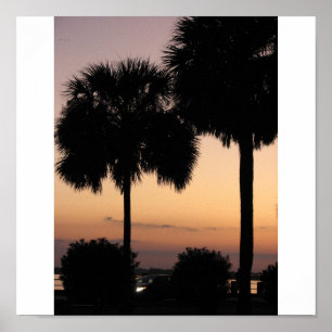 Poster Coucher du soleil de Charleston