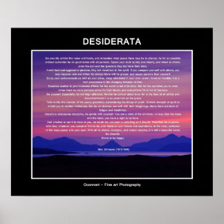 Poster coucher du soleil de Desiderata
