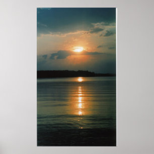 Poster Coucher du soleil de lac jordan