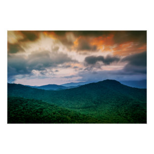 Poster Coucher du soleil de montagne