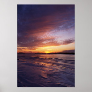 Poster Coucher du soleil d'hiver, parc d'état de point de