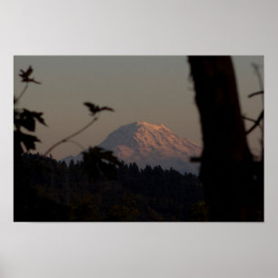 Poster Coucher du soleil du mont Rainier, Tacoma, WA