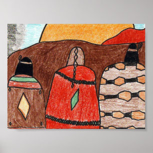 Poster Coucher du soleil indien