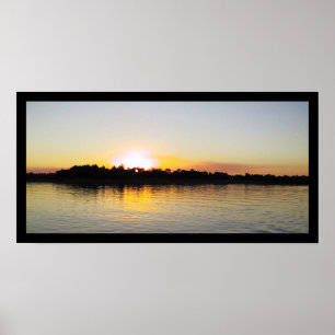 Poster Coucher du soleil sur le fleuve Mississippi