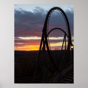 Poster Coucher du soleil sur un feu de forêt