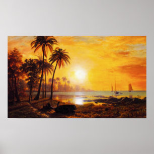Poster Coucher du soleil tropical avec l'affiche de