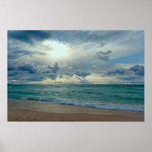 Poster Coucher du soleil vert