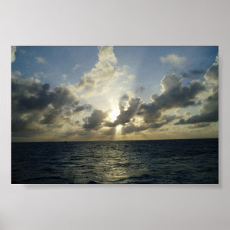 Poster Coucher le soleil à Grand Cayman