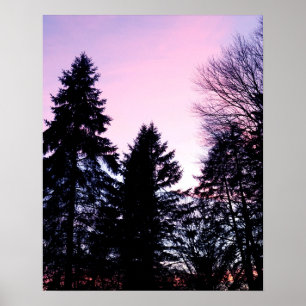 Poster Couchers de soleil rose violet