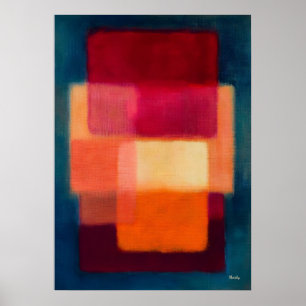 Poster Couches Carmesines – Champs de Couleurs Célestes A