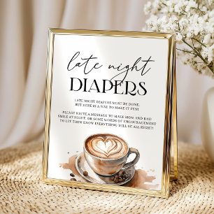 Poster Couches de nuit Café Baby Shower 