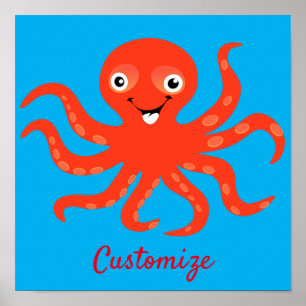 Poster Coucou rouge souriant Octopus Thunder_Cove