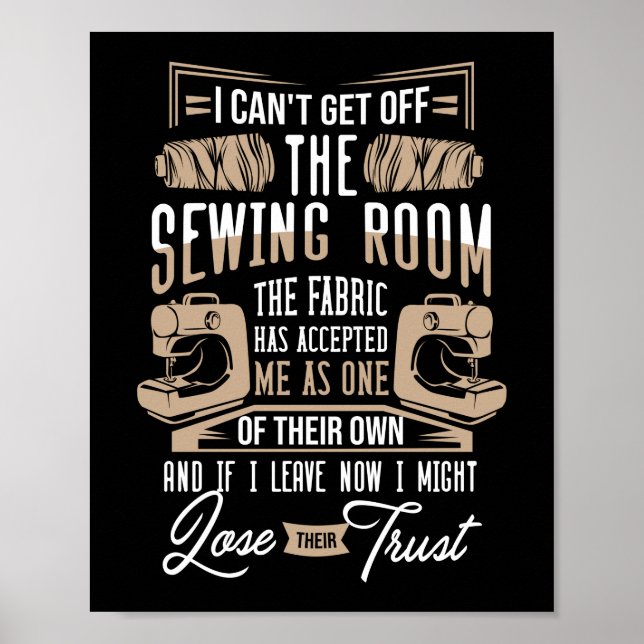 Poster Coudre Salle De Couture Quilting Crochet (Devant)