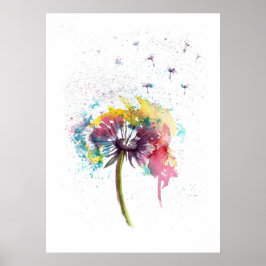 Poster Couleur Abstraite Dandelion