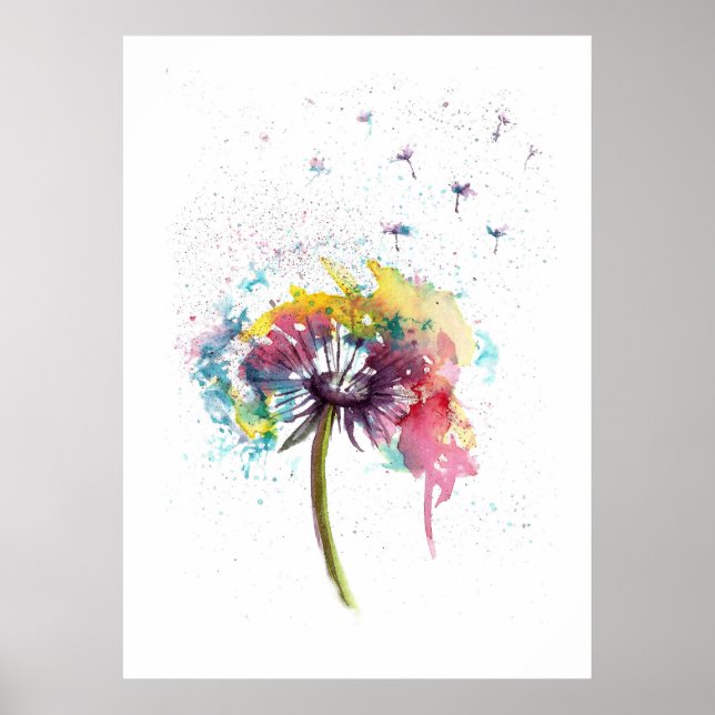 Poster Couleur Abstraite Dandelion (Devant)