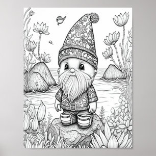 Poster Couleur adulte mignonne Gnome été