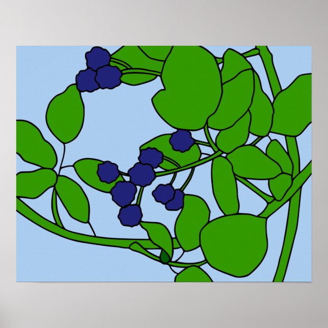 Poster couleur Blackberry Motif (Devant)
