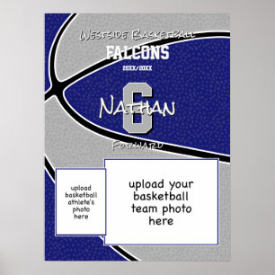 Poster couleur bleu gris de l'équipe de basketball photo