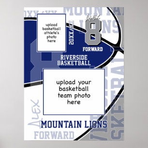 Poster couleur bleu gris de l'équipe de basketball photo