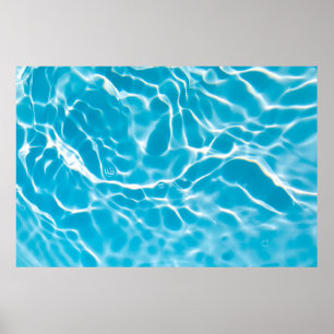 Poster Couleur bleue claire texture de surface d'eau calm