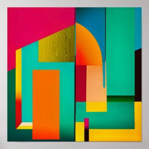 Poster Couleur bloc peinture Abstraite