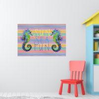 Couleur Coucher De Soleil Bleu Artsy Seahorse