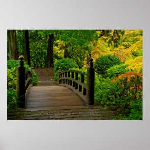 Poster Couleur d'automne, jardin japonais de Portland