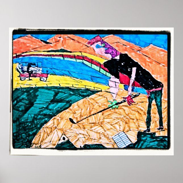 Poster Couleur de golf abstraite (Devant)