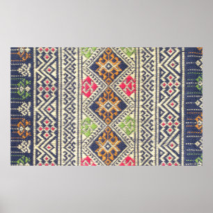 Poster Couleur de la surface de tapis de style thaïlandai