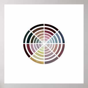 Poster Couleur de tonalité chair Roue Illustration Vintag