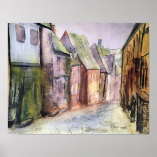 POSTER COULEUR D'EAU DU VILLAGE DE PÊCHE