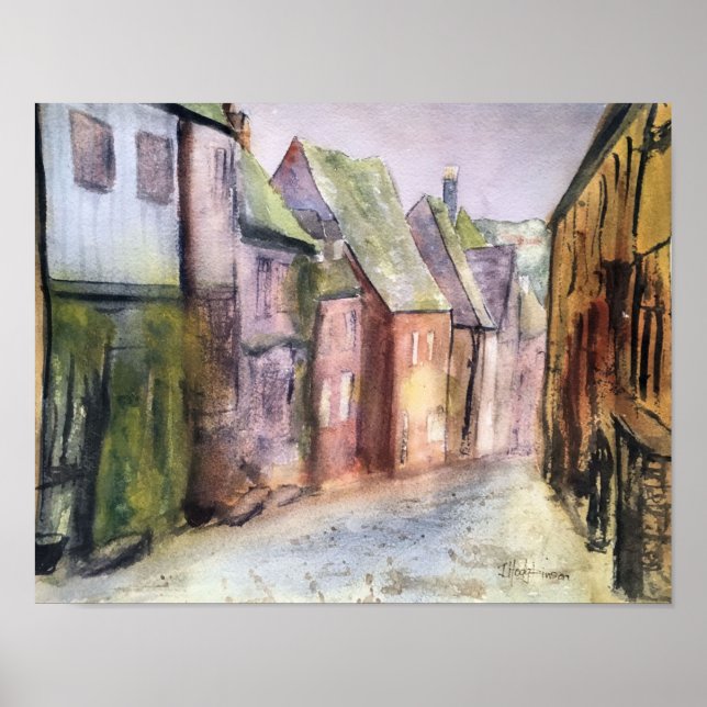 POSTER COULEUR D'EAU DU VILLAGE DE PÊCHE (Devant)