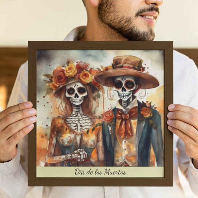 Poster Couleur d'eau mariage Dia de los Muertos (Créateur téléchargé)