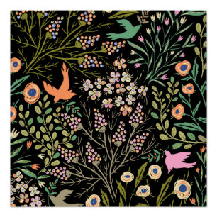 Poster Couleur D'Été Florale Et Glamour Sans Faille Motif