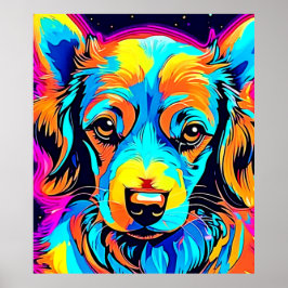 Poster Couleur électrique Pop Canine Art