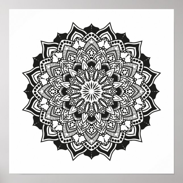 Poster Couleur géométrique pour adultes Mandala (Devant)