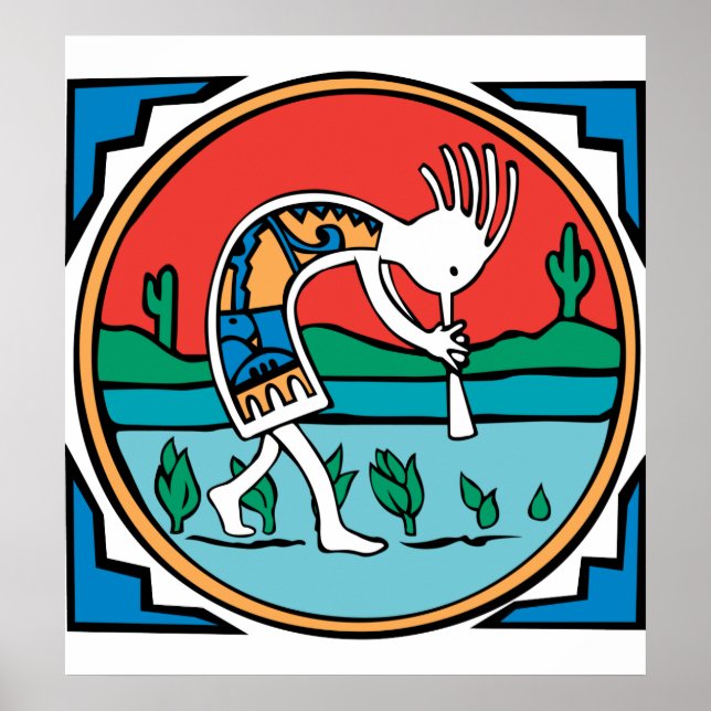 Poster Couleur Kokopelli (Devant)