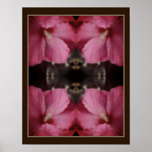 Poster Couleur partielle rose Hibiscus couleur Abstraite