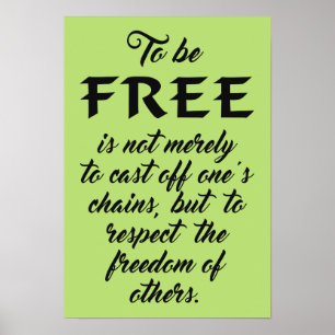 Poster couleur personnalisé Freedom Quote