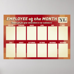 Poster Couleur personnalisée employé moderne du mois phot