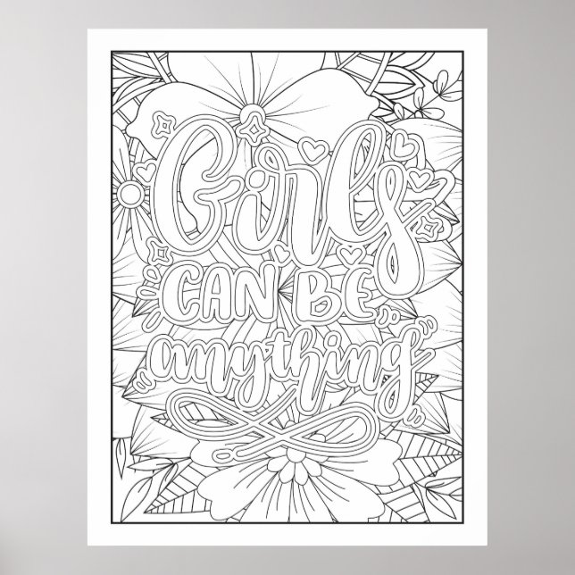 Poster Couleur personnalisée Les filles peuvent être tout (Devant)