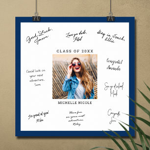 Poster COULEUR PERSONNALISÉE Photo Graduation Signature M