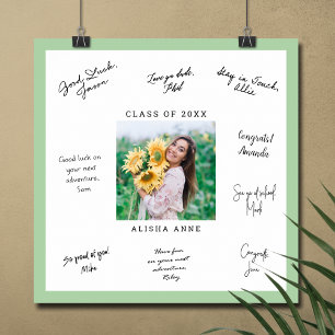 Poster COULEUR PERSONNALISÉE Photo Graduation Signature M