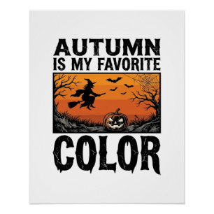 Poster Couleur préférée d'automne Halloween Citrouille Ve