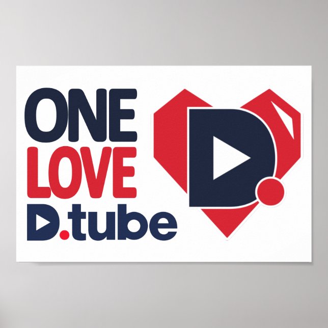 Poster couleur Retro ONE LOVE D.Tube (Devant)