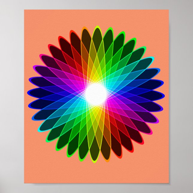 Poster Couleur Roue Arrondi Arc-en-ciel Halo hypnotique (Devant)
