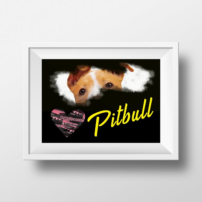 Poster Couleur solide des yeux Pitbull (Créateur téléchargé)