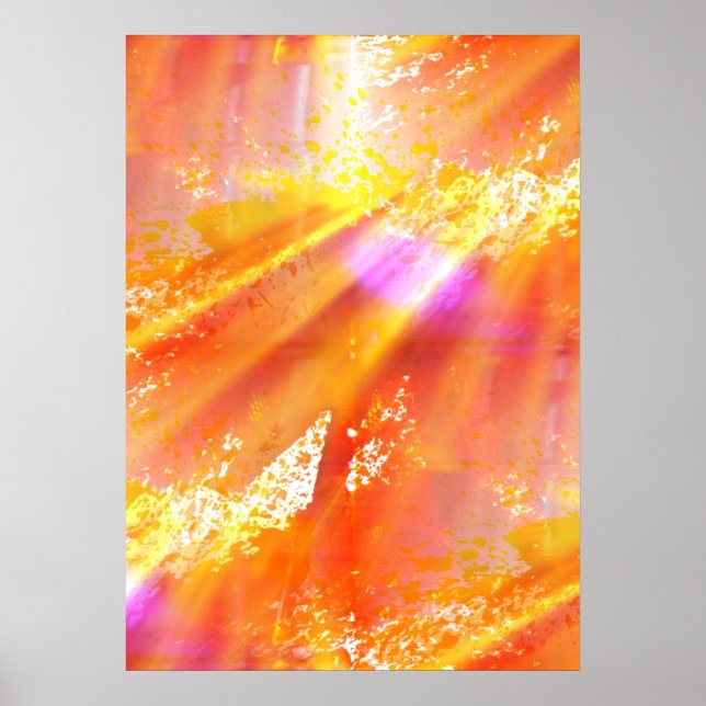 Poster couleur transparente art arrière - plan jaune, ora (Devant)