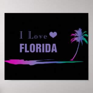 Poster couleur violet de la Floride I Loïda